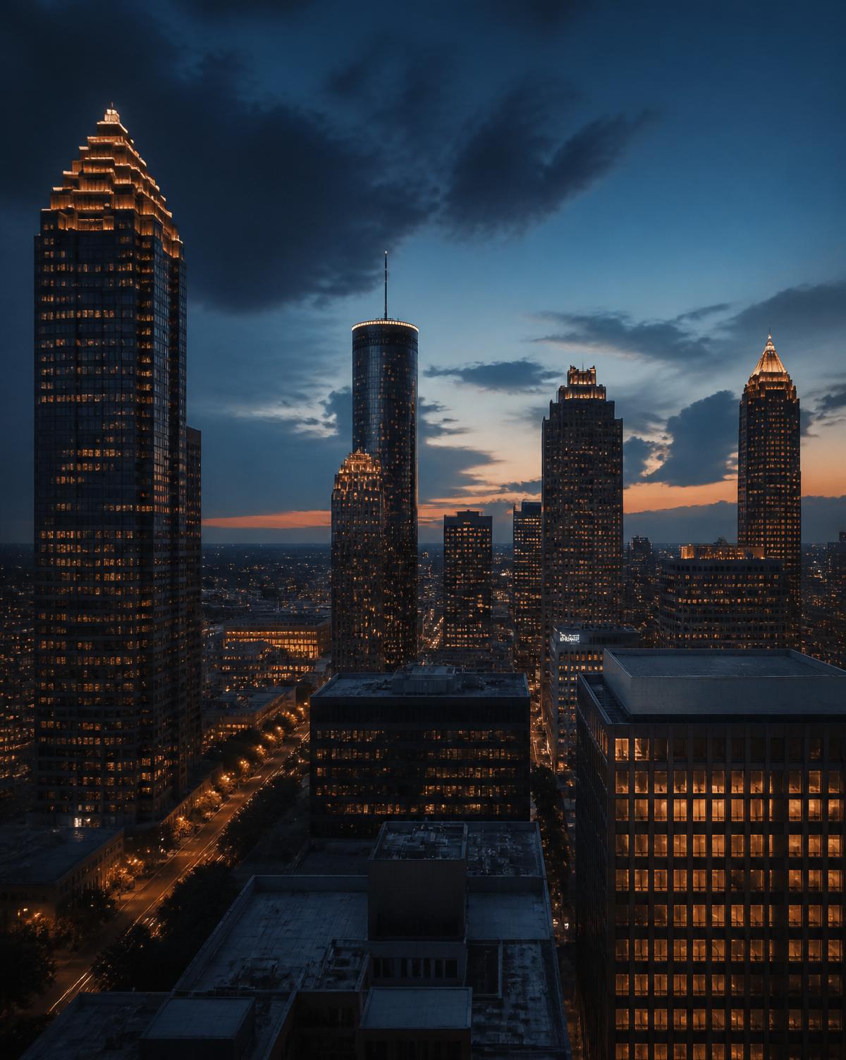 Atlanta skyline at dusk